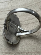 Randy Billy Navajo Sterling Silver Ring with Royston Turquoise — Size 10 (1" × 5/8" Statement)