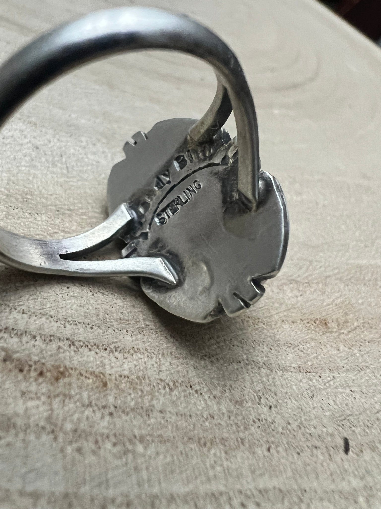 Randy Billy Navajo Sterling Silver Ring with Royston Turquoise — Size 9.5 (Medium 7/8" × 5/8")
