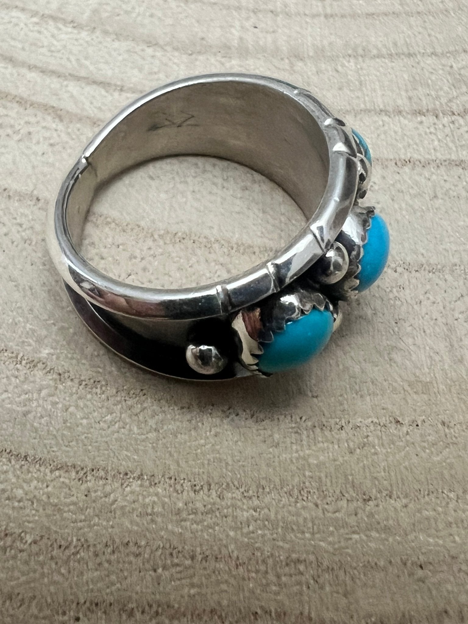 Reed Charley Navajo Kingman Turquoise Sterling Silver Ring