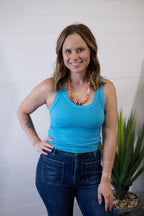 NikiBiki Reversible Ribbed Western Basics Tank Top — Scoop or Crew Neck (Made in USA Best-Seller)