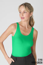 NikiBiki Reversible Seamless Western Basics Tank Top — V-Neck or Scoop Neck (4 Colors, Made in USA)