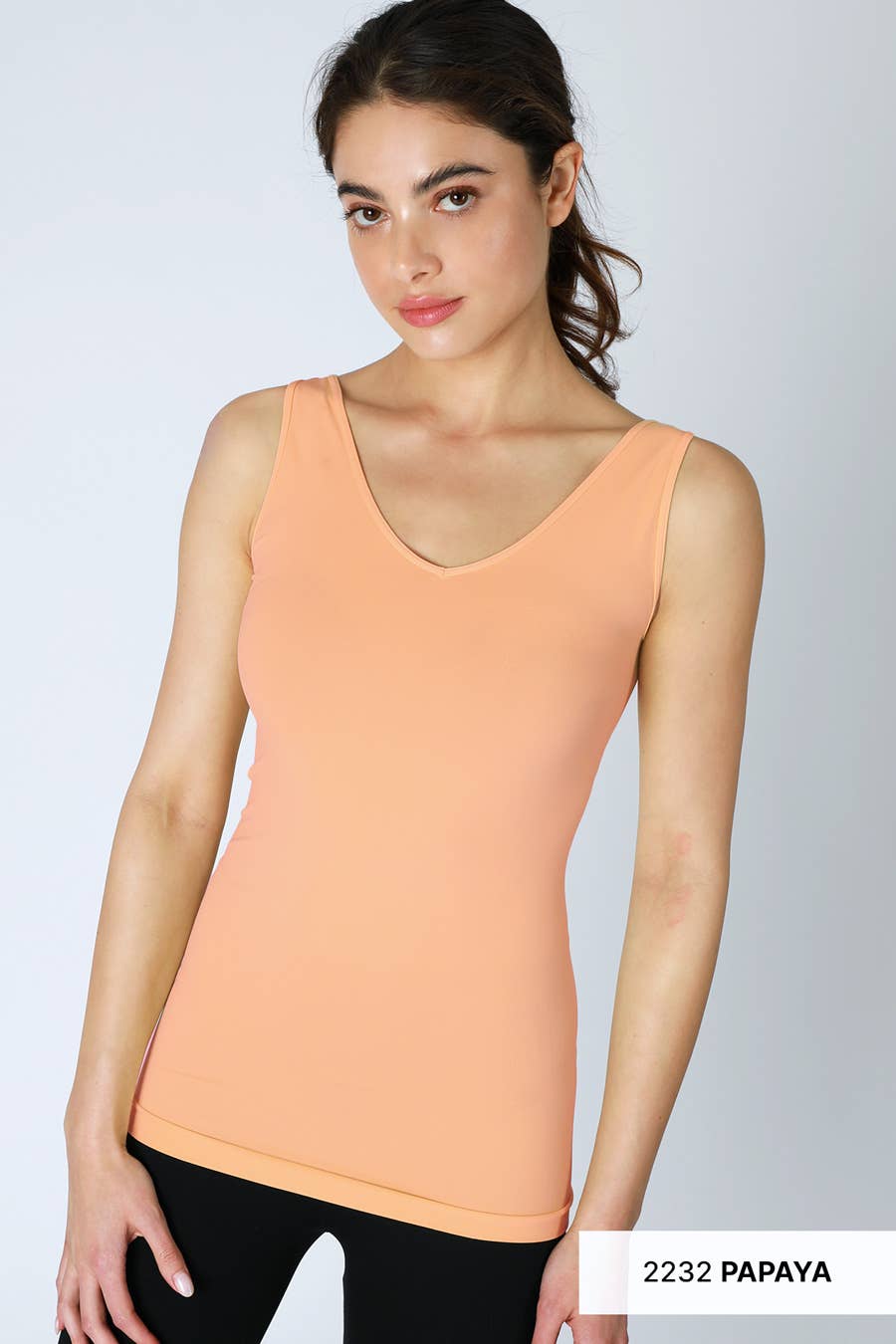 NikiBiki Reversible Seamless Western Basics Tank Top — V-Neck or Scoop Neck (4 Colors, Made in USA)