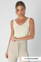 NikiBiki Reversible Seamless Western Basics Tank Top — V-Neck or Scoop Neck (4 Colors, Made in USA)