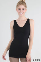 NikiBiki Reversible Seamless Western Basics Tank Top — V-Neck or Scoop Neck (4 Colors, Made in USA)