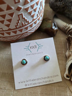 MARY TSADIASI ZUNI TURQUOISE STUD EARRINGS