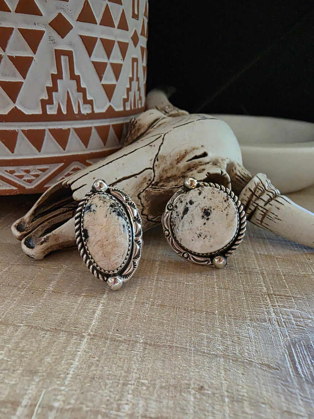 RAYMOND YAZZIE WHITE BUFFALO RING