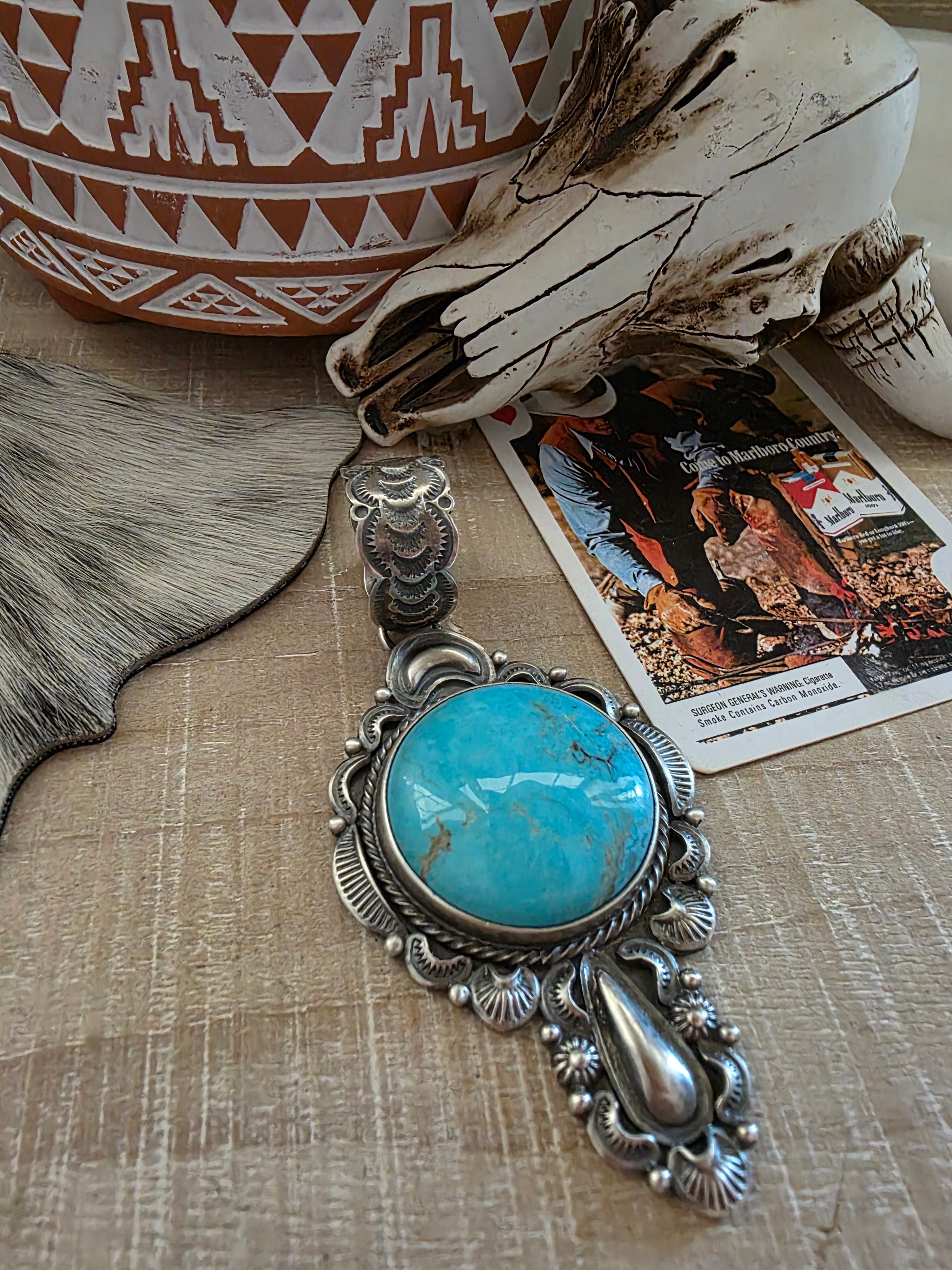 BENNIE RAMONE THUNDER CREEK TURQUOISE STATEMEANT PENDANT