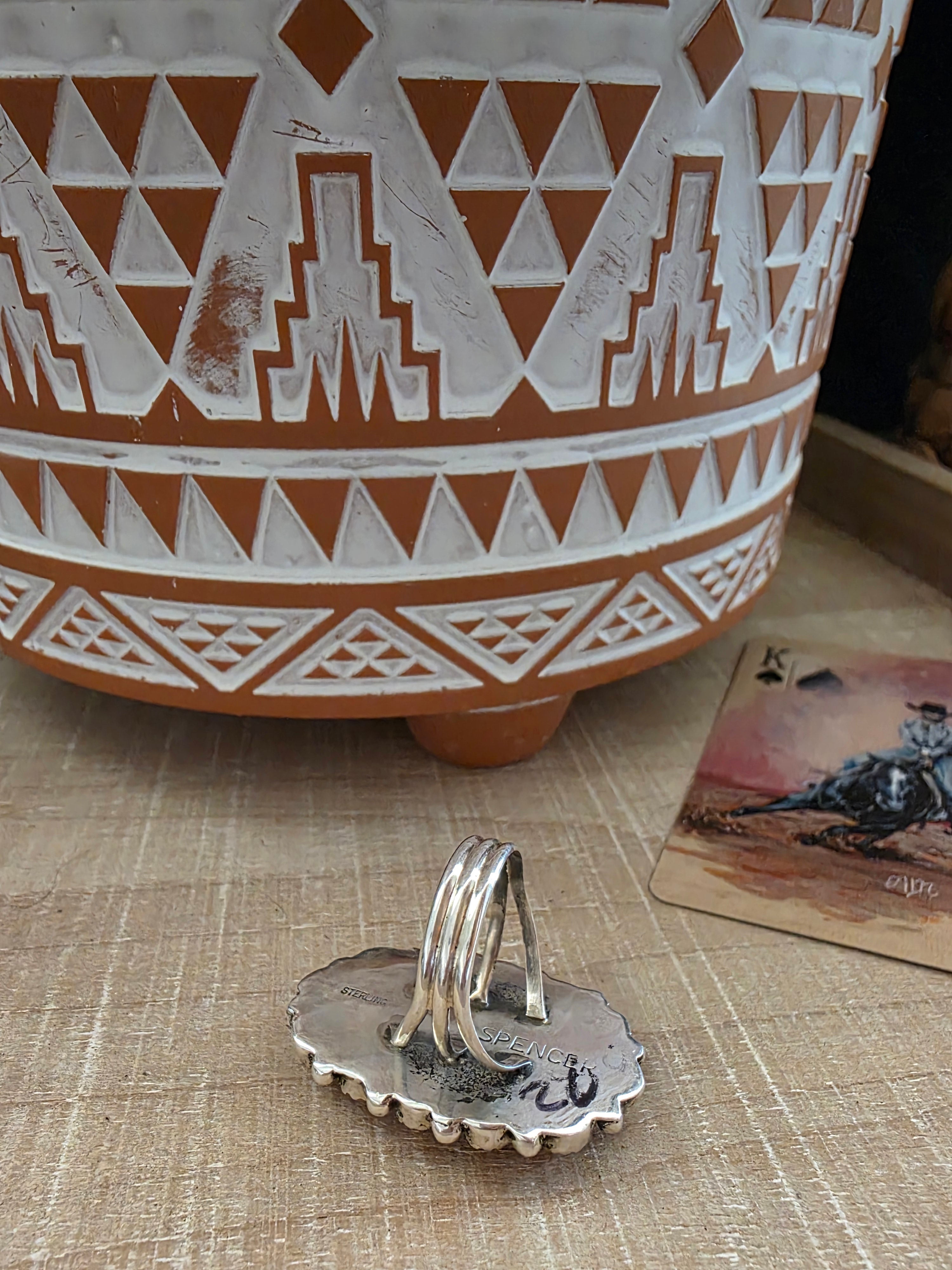 SPENCER SPINY OYSTER AND BLACK ONYX RING