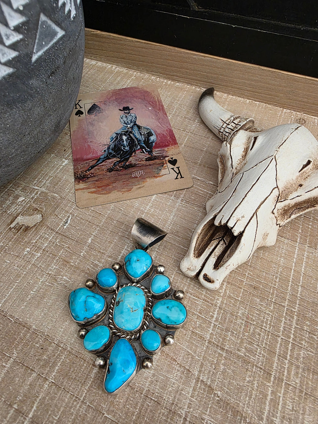 THE WILSON TURQUOISE CLUSTER PENDANT
