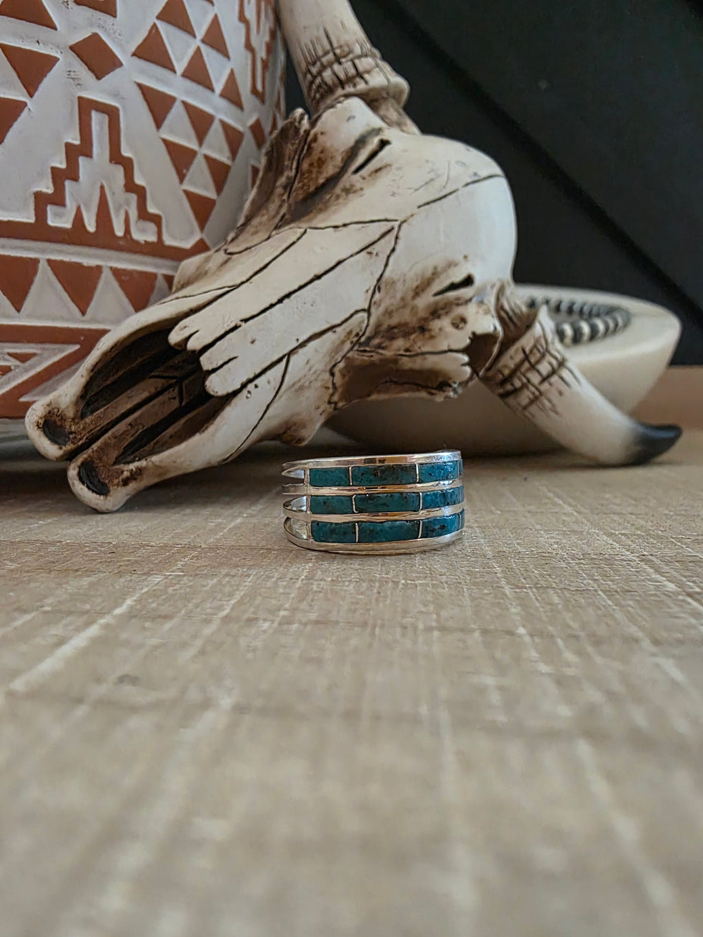 THE CLARESSE KYLESTEWA THREE ROW TURQUOISE BAND