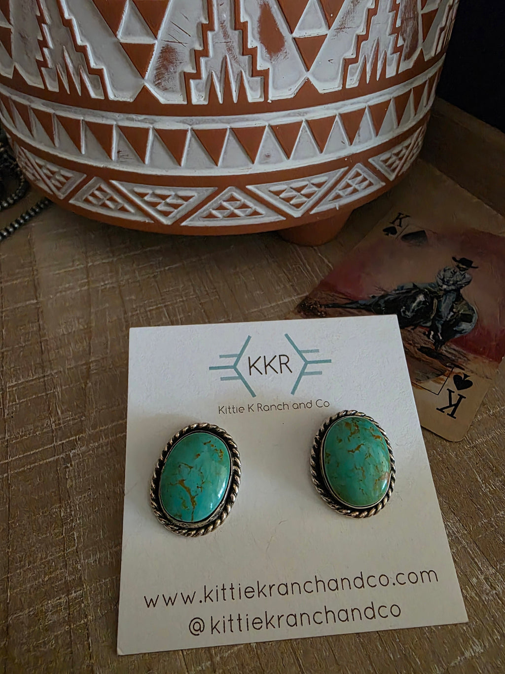 DREAMA YAZZIE KINGMAN TURQUOISE STUDS