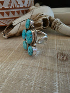 RENELL PERRY CHACO HALF CLUSTER TURQUOISE RING