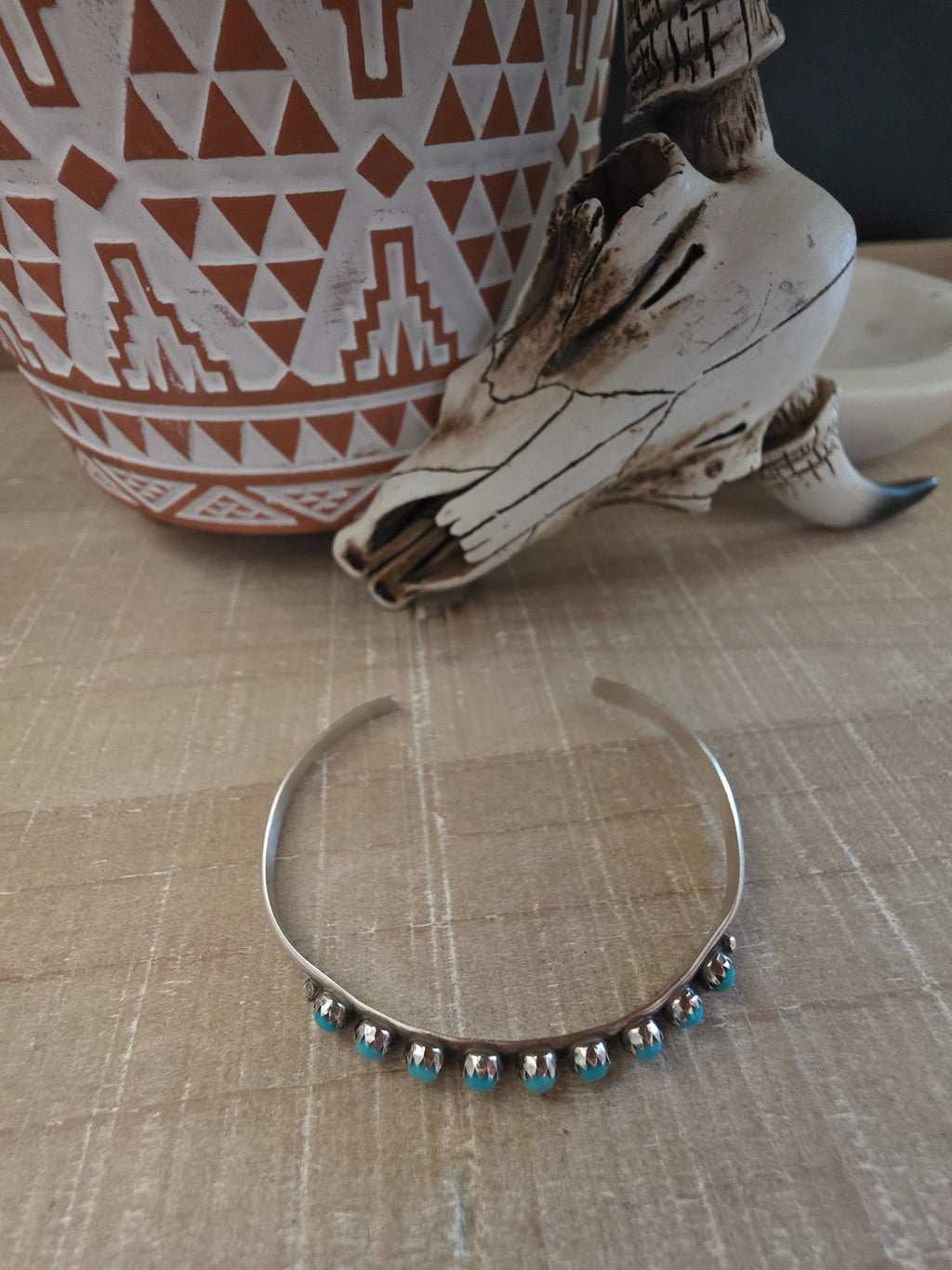 GENEVIEVE SHERMAN NINE DOT TURQUOISE CUFF