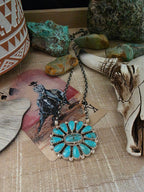 ALICIA WILSON KINGMAN TURQUOISE CLUSTER NECKLACE