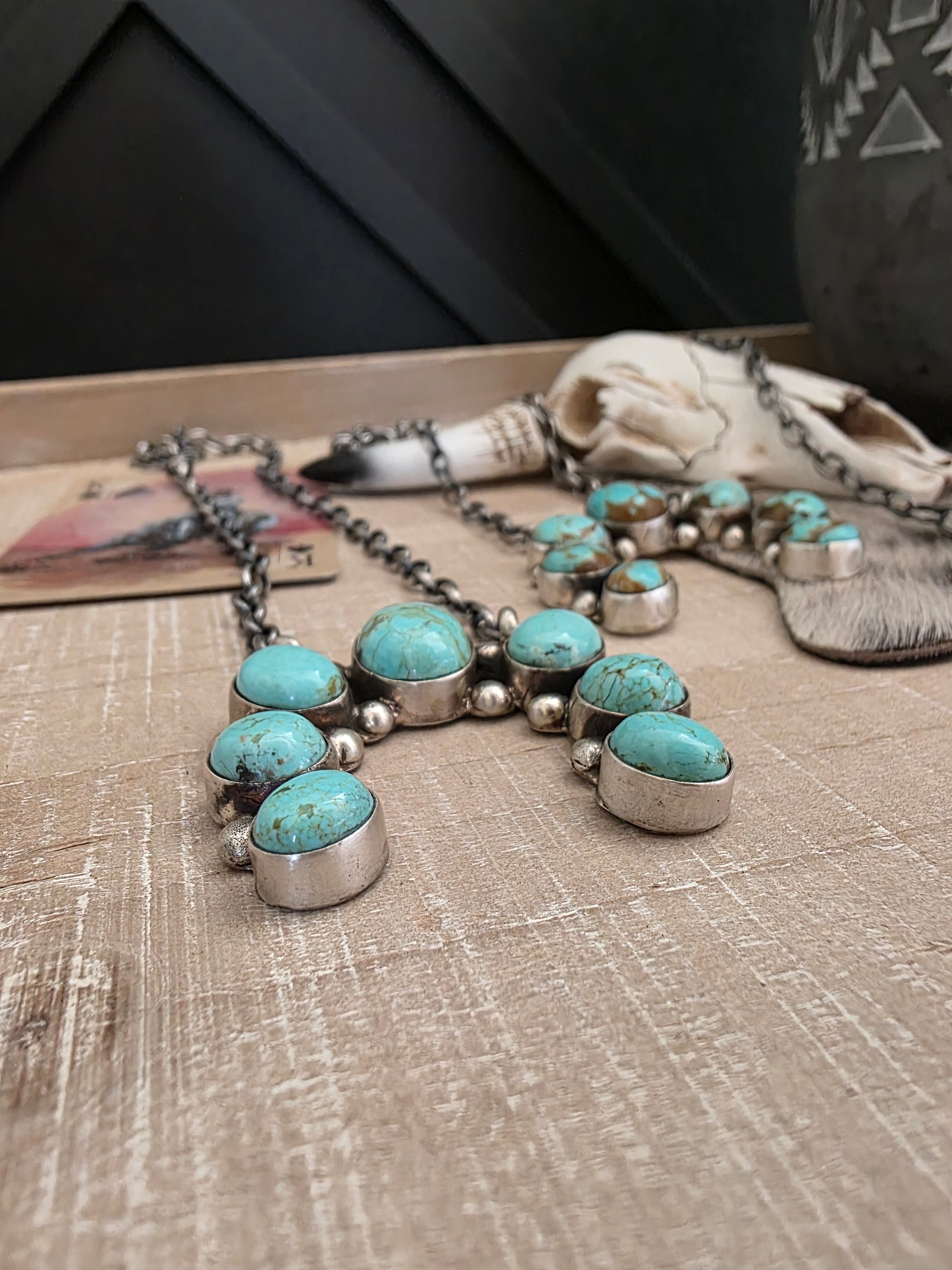 AUGUSTINE LARGO KINGMAN TURQUOISE NAJA NECKLACE