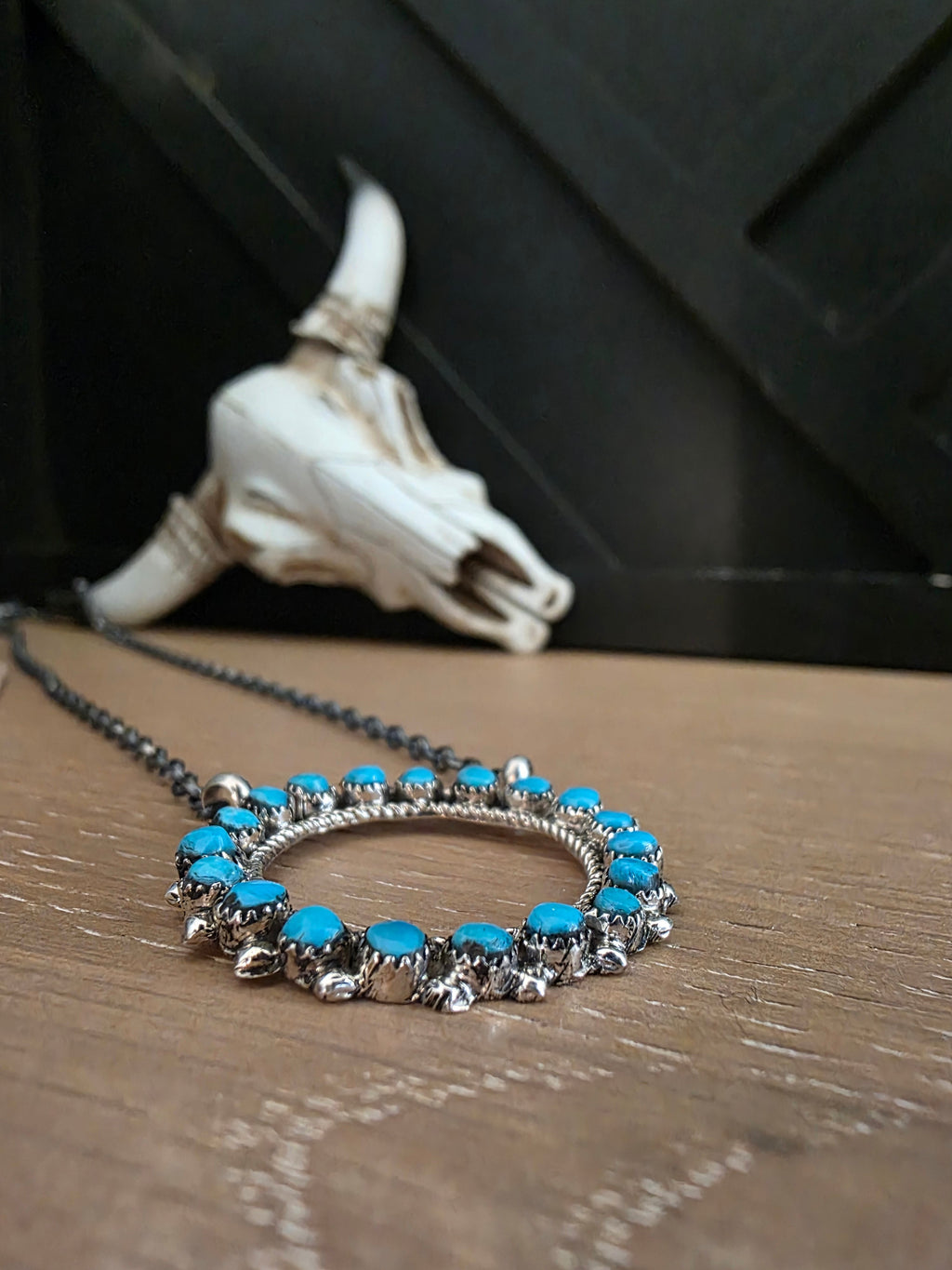 TURQUOISE SMALL STONE INFINITY NECKLACE