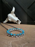 TURQUOISE SMALL STONE INFINITY NECKLACE