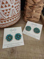 ALICIA WILSON KINGMAN TURQUOISE CLUSTER STUD EARRINGS