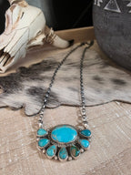 GERALDINE JAMES KINGMAN TURQUOISE CLUSTER NECKLACE
