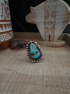 DAVID MORRIS BEAD BORDER TURQUOISE RING