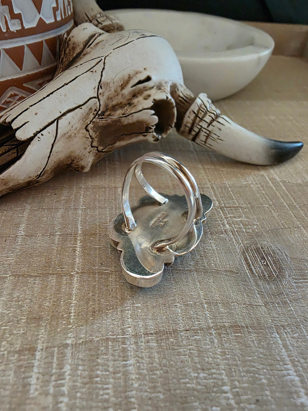 RENELL PERRY CHACO HALF CLUSTER TURQUOISE RING