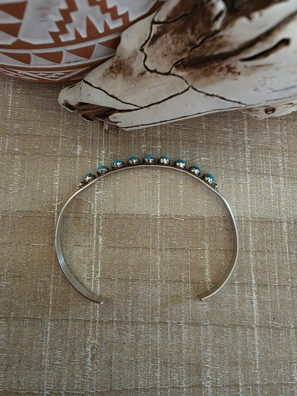 GENEVIEVE SHERMAN NINE DOT TURQUOISE CUFF