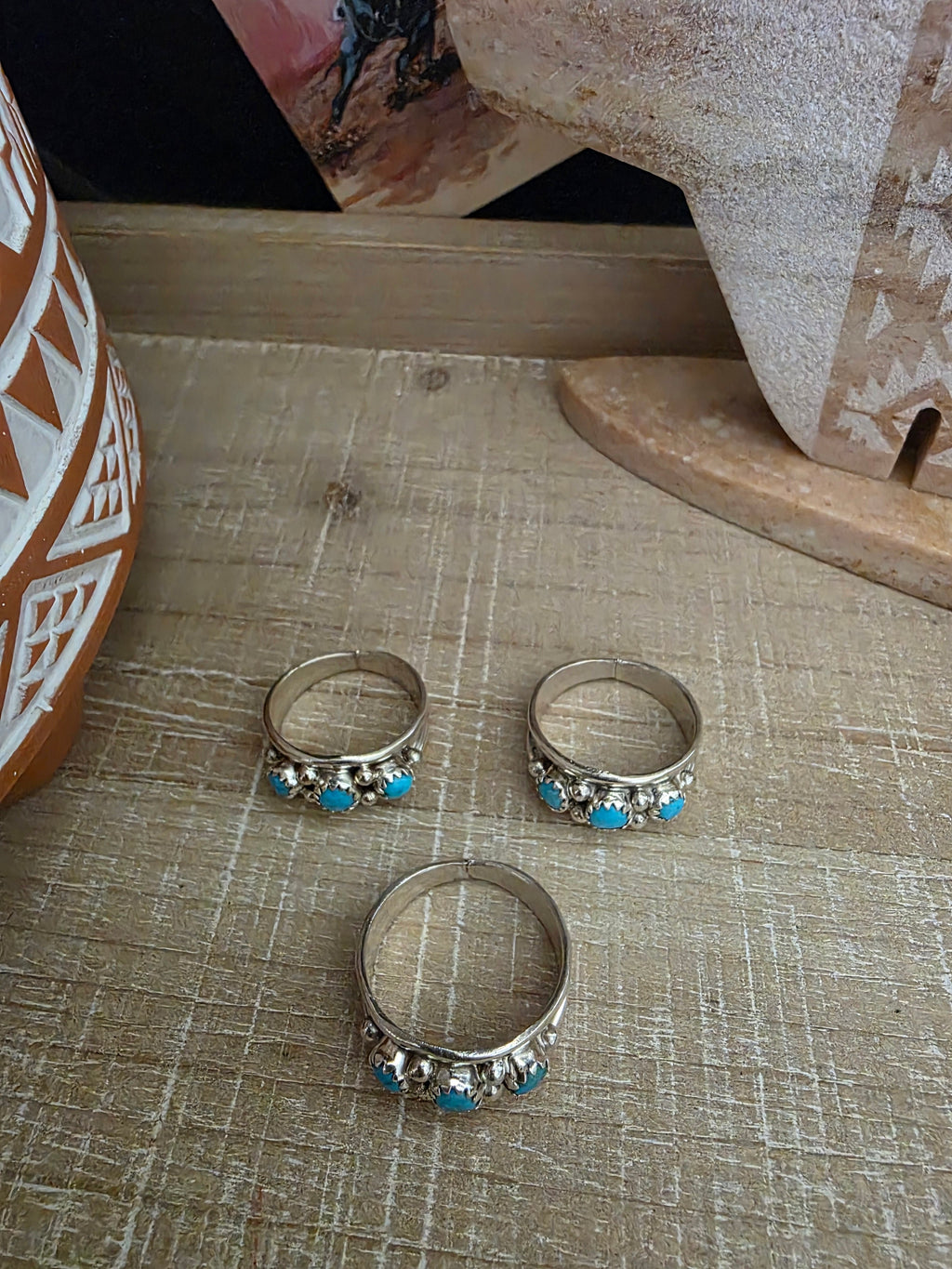 ELVIRA CADMAN STERLING SILVER AND TURQUOISE RING