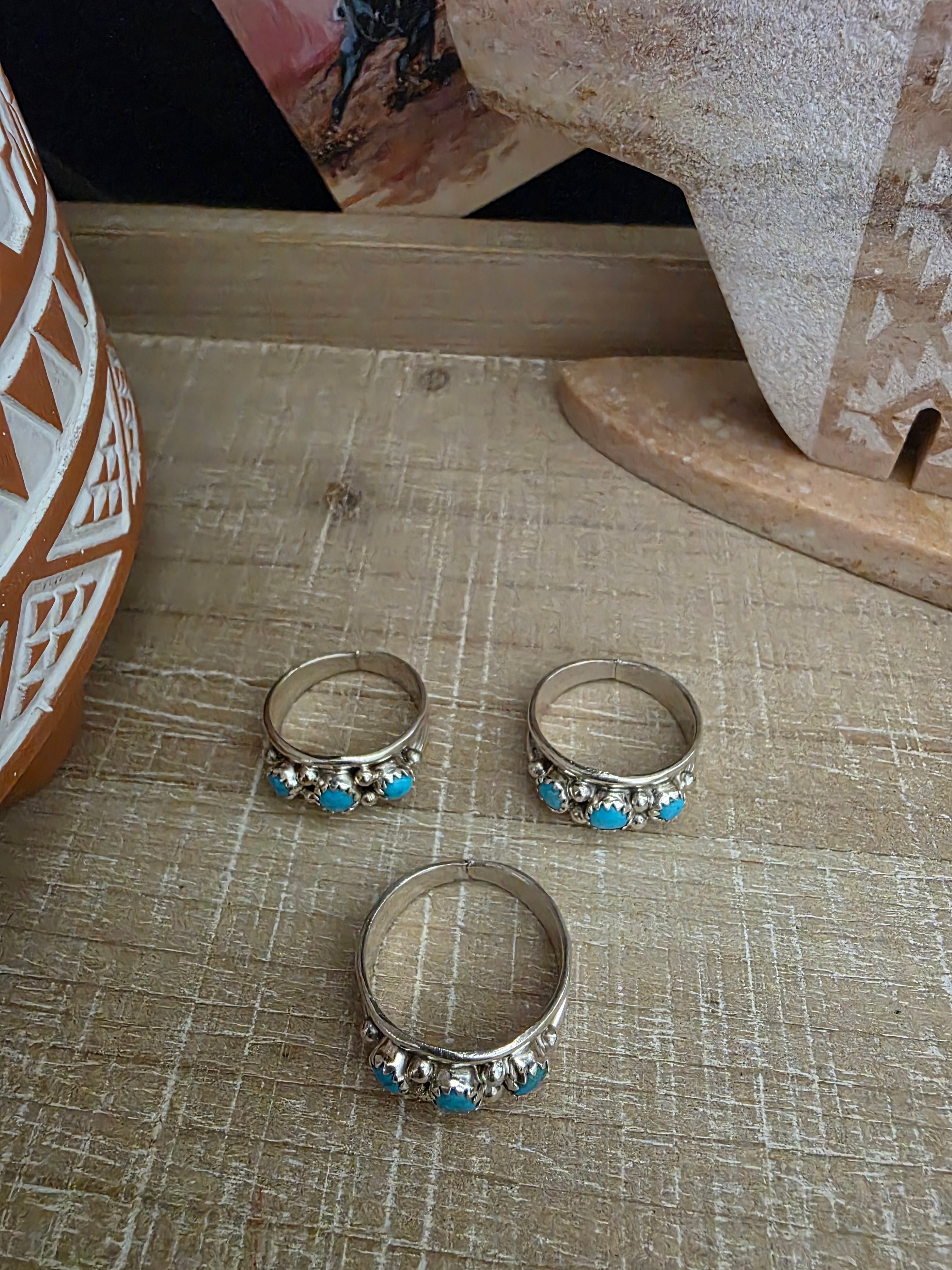ELVIRA CADMAN STERLING SILVER AND TURQUOISE RING