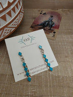IVY LAMB TURQUOISE DIAMOND CUT DANGLE EARRINGS