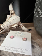 ESTHER WHITE PINK CONCH SHELL STUD EARRINGS