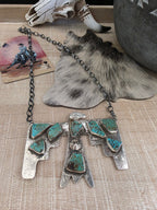 JUDE CANDELARIA ZUNI TURQUOISE THUNDERBIRD NECKLACE