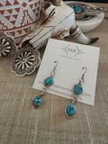 NAVAJO STERLING SILVER TURQUOISE DANGLE EARRINGS
