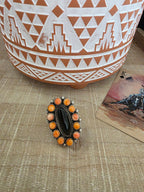 SPENCER SPINY OYSTER AND BLACK ONYX RING