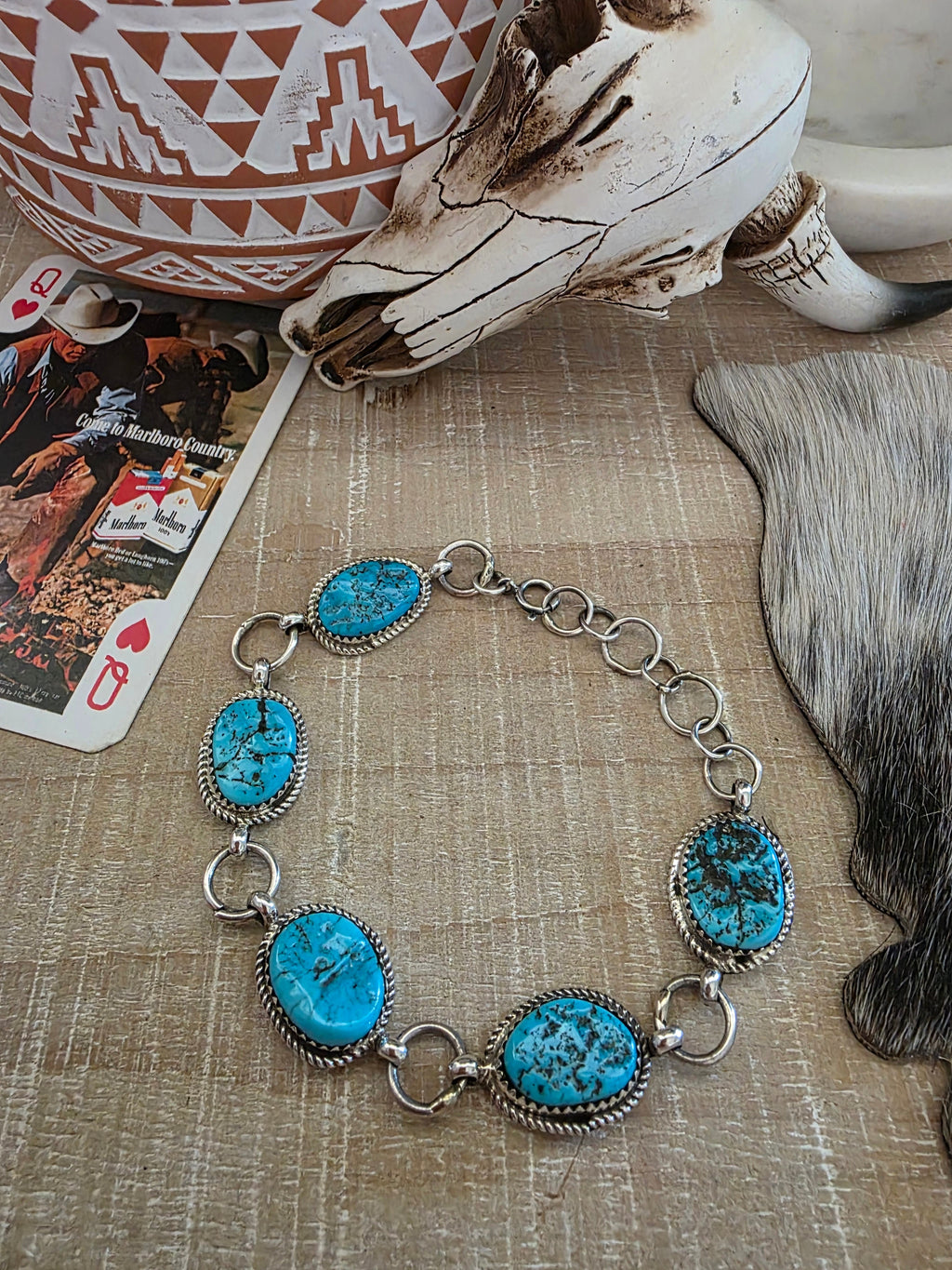 RITA DAWES FIVE STONE TURQUOISE BRACELET