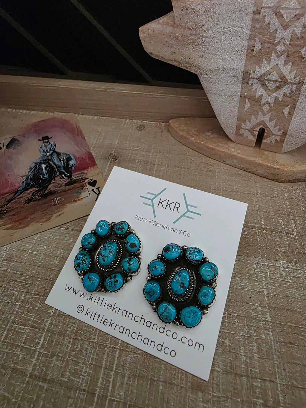 RENELL CHACO TURQUOISE CLUSTER STUD EARRINGS