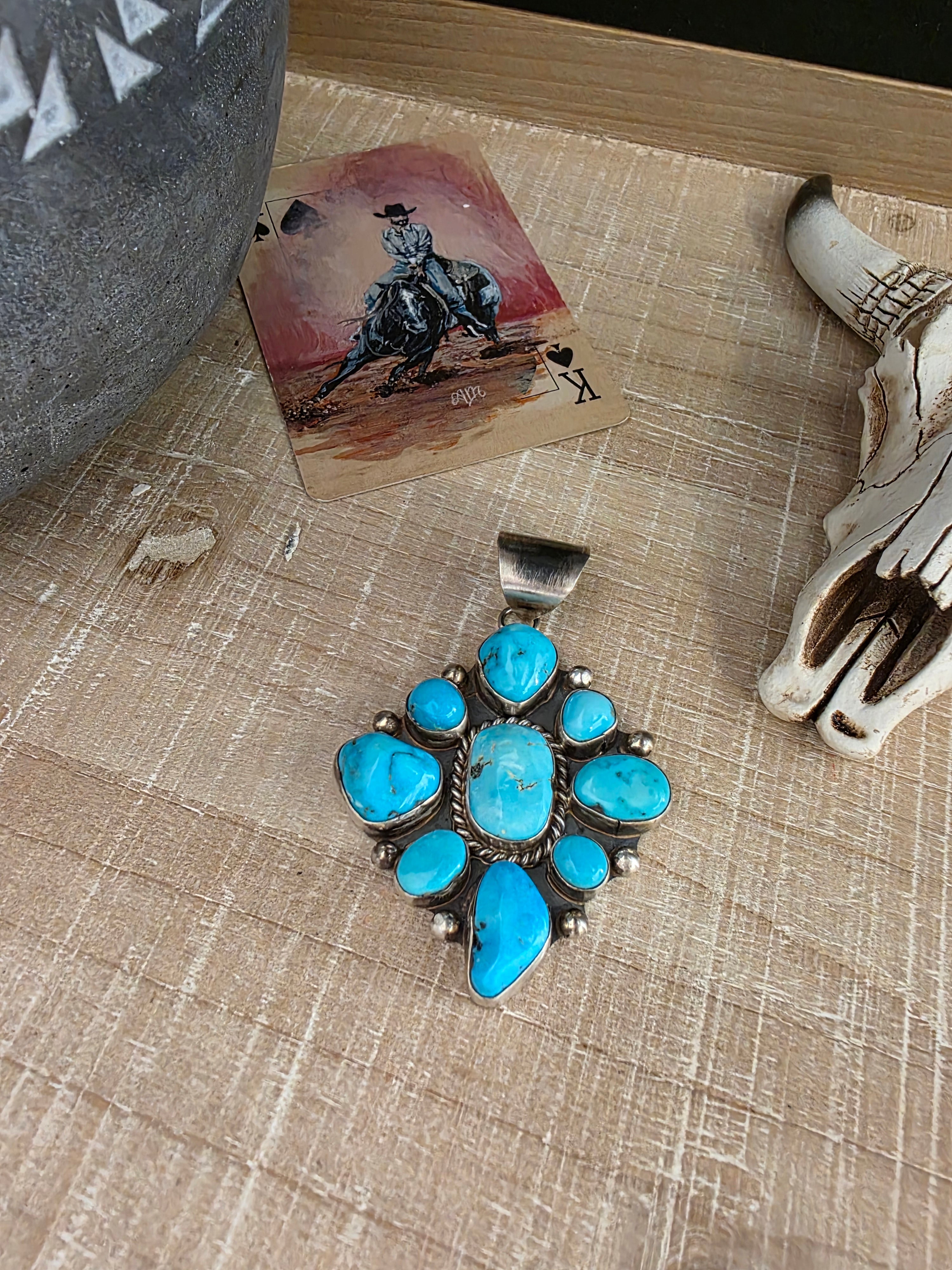 THE WILSON TURQUOISE CLUSTER PENDANT