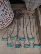 THE C BELONE LARGE KINGMAN TUQUOISE BAR NECKLACE