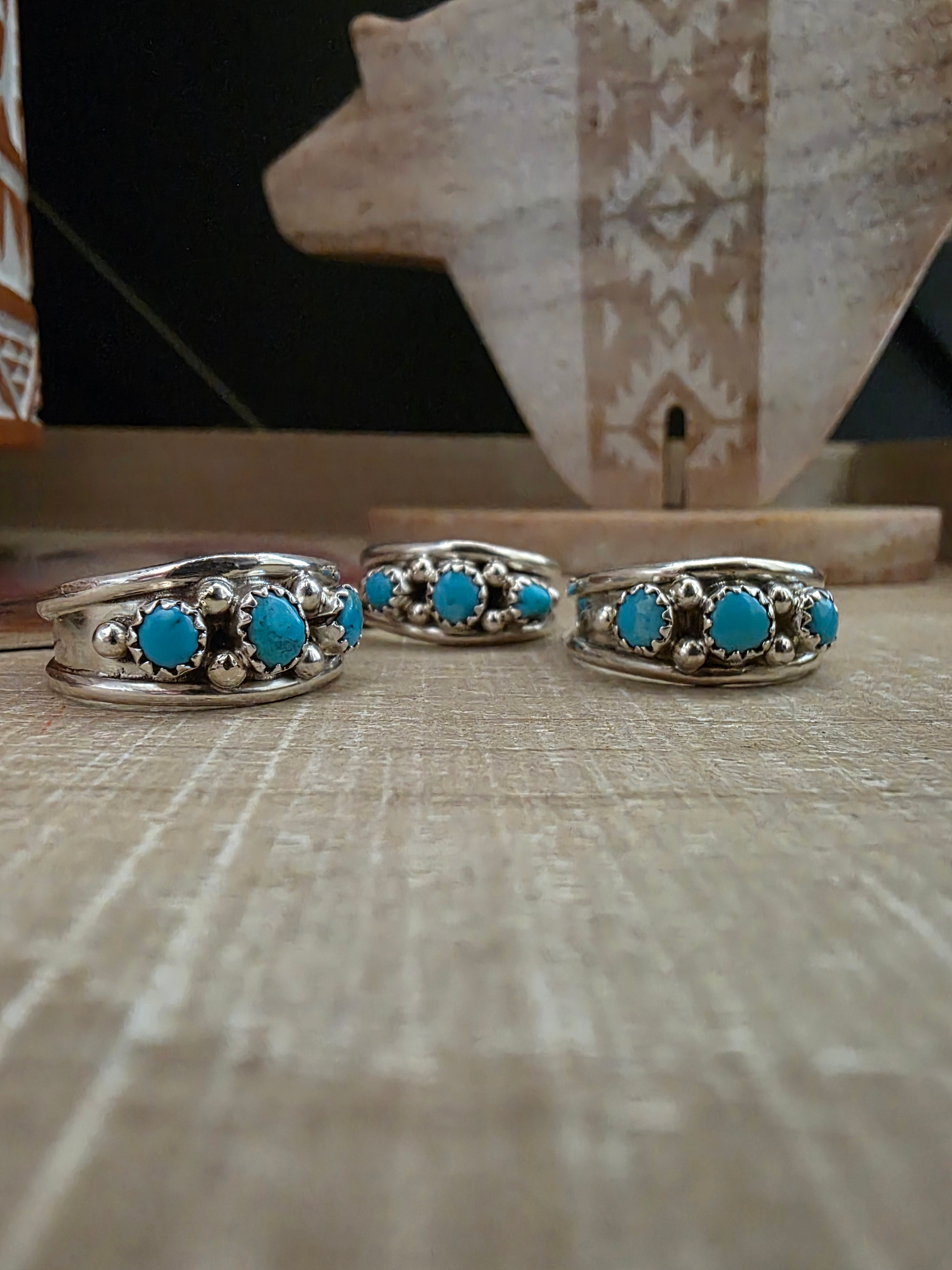 ELVIRA CADMAN STERLING SILVER AND TURQUOISE RING