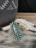 ROSEMARY TOM NEZ TURQUOISE NEEDLEPOINT CLUSTER RING
