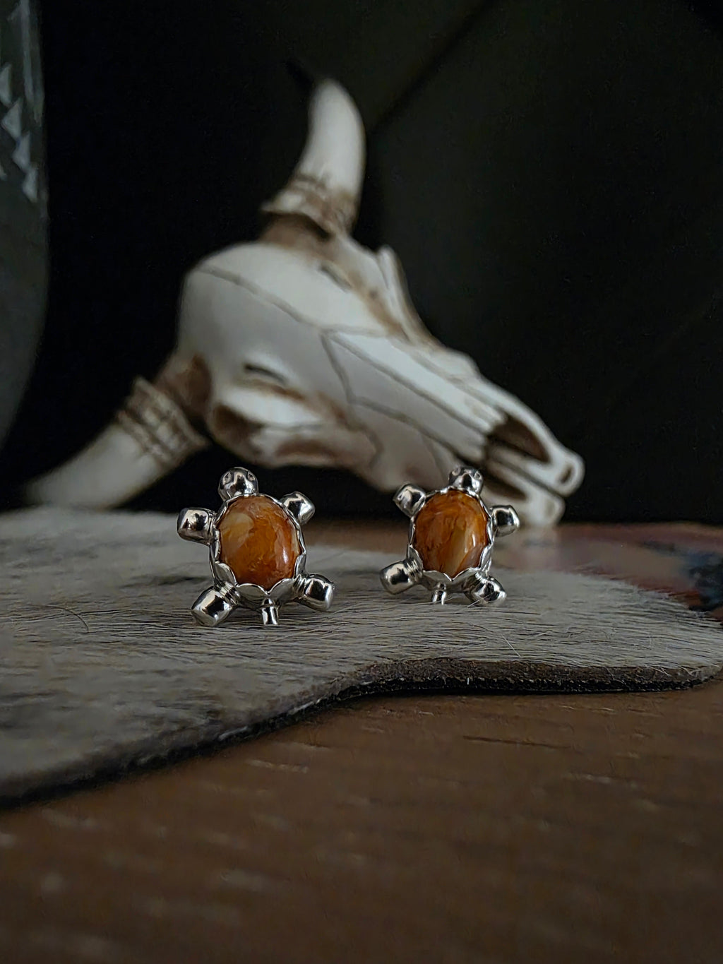 THERESA KINSEL TURQUOISE TURTLE STUD EARRINGS