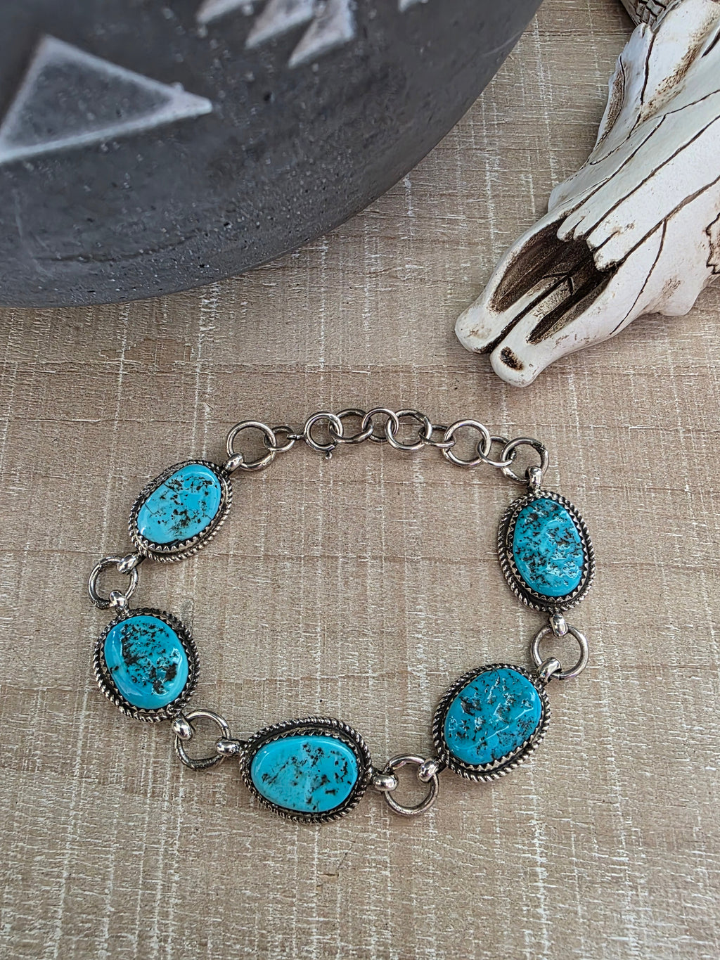RITA DAWES FIVE STONE TURQUOISE BRACELET