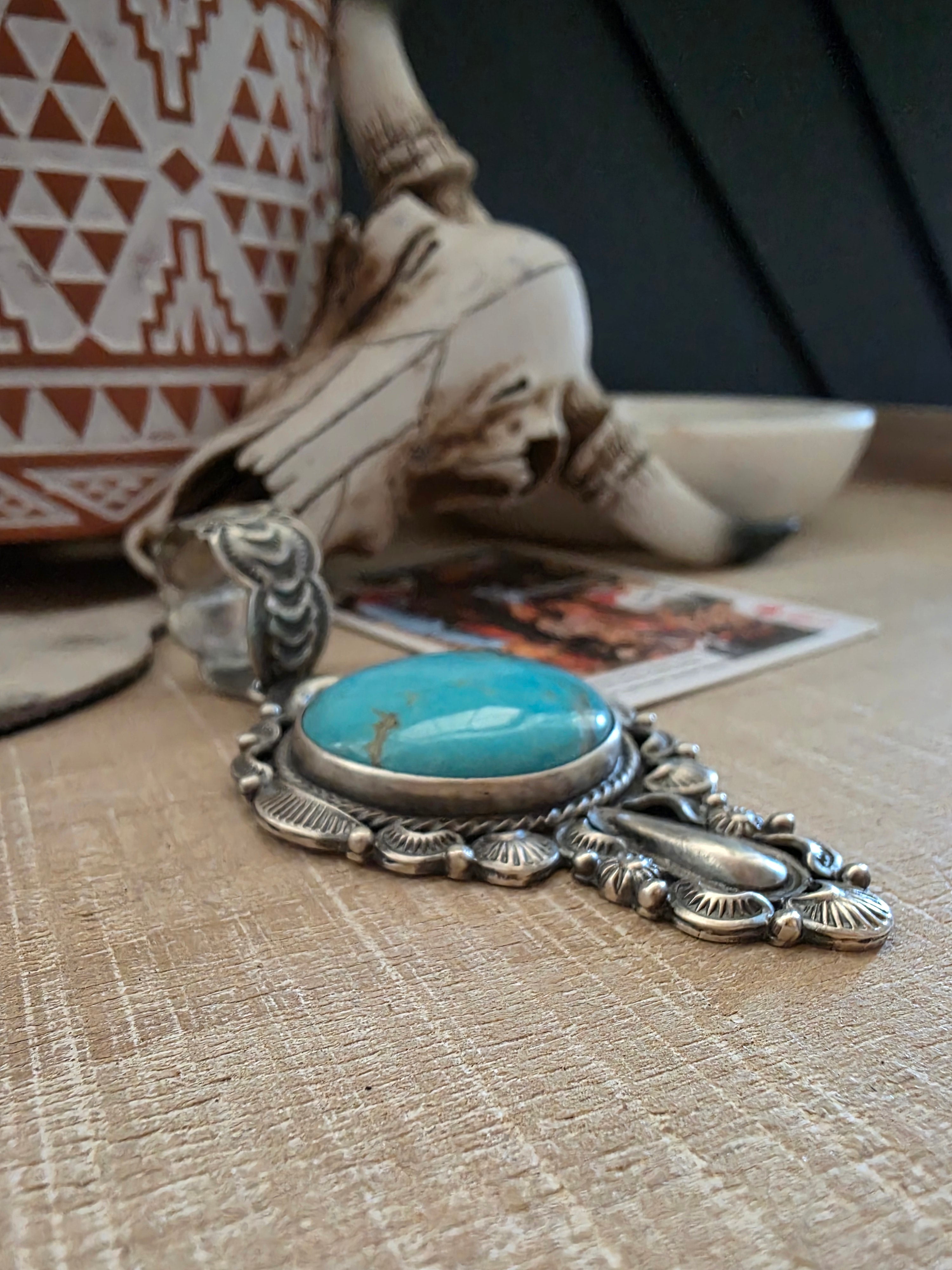 BENNIE RAMONE THUNDER CREEK TURQUOISE STATEMEANT PENDANT
