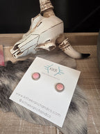 ESTHER WHITE PINK CONCH SHELL STUD EARRINGS