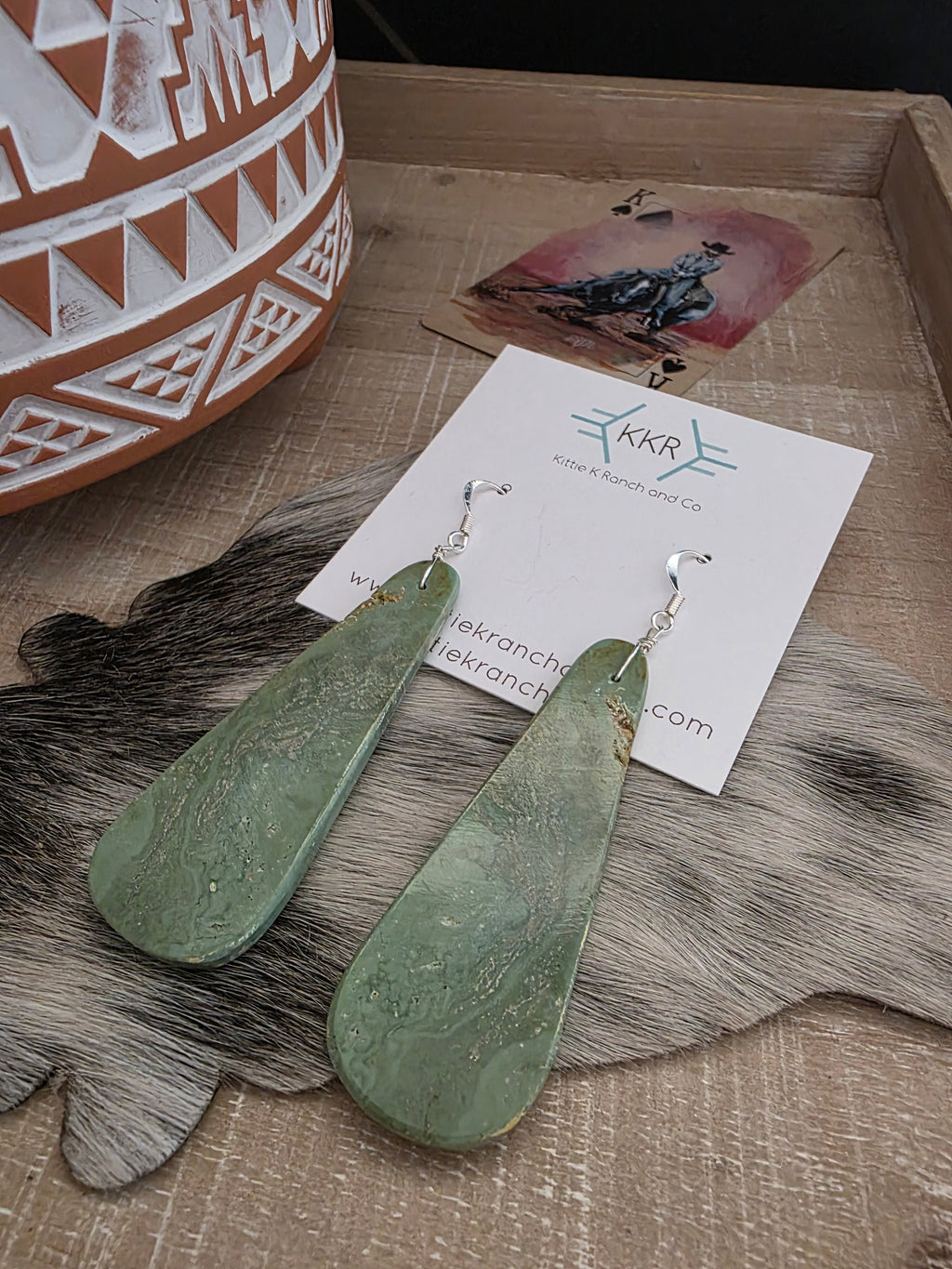 THE KINGMAN TURQUOISE SLAB EARRINGS
