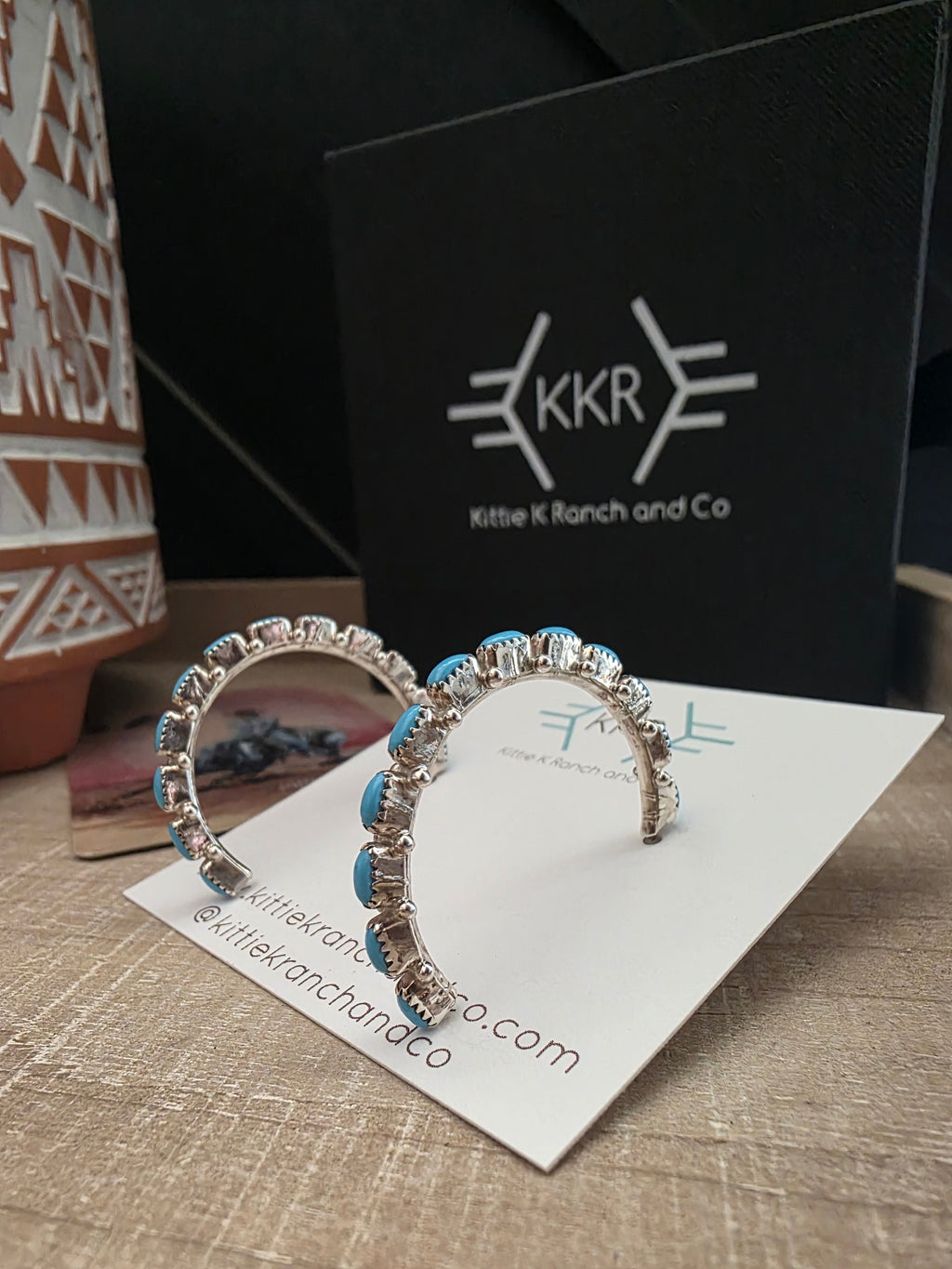 THE BERNARD CACHINI TURQUOISE HOOP EARRINGS