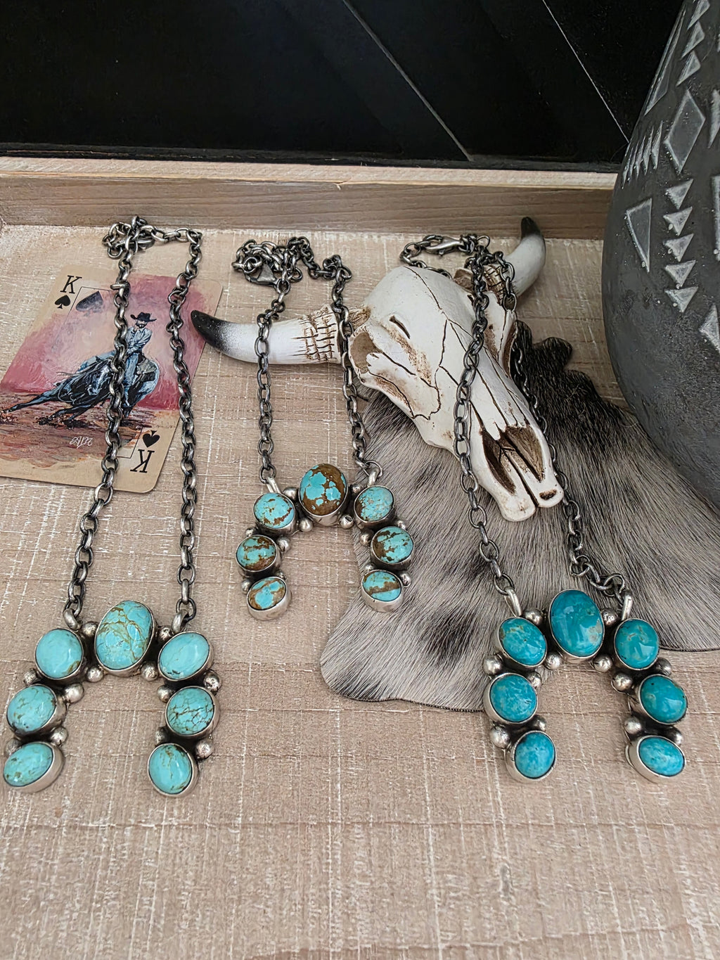 AUGUSTINE LARGO KINGMAN TURQUOISE NAJA NECKLACE