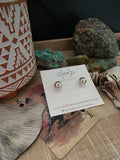 STERLING SILVER HANDMADE LARGE NAVAJO PEARL STUD EARRINGS