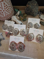 THE GENEVIEVE BLACKGOAT LARGE SILVER CONCHO STUD EARRINGS