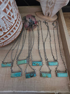 THE C BELONE LARGE KINGMAN TUQUOISE BAR NECKLACE