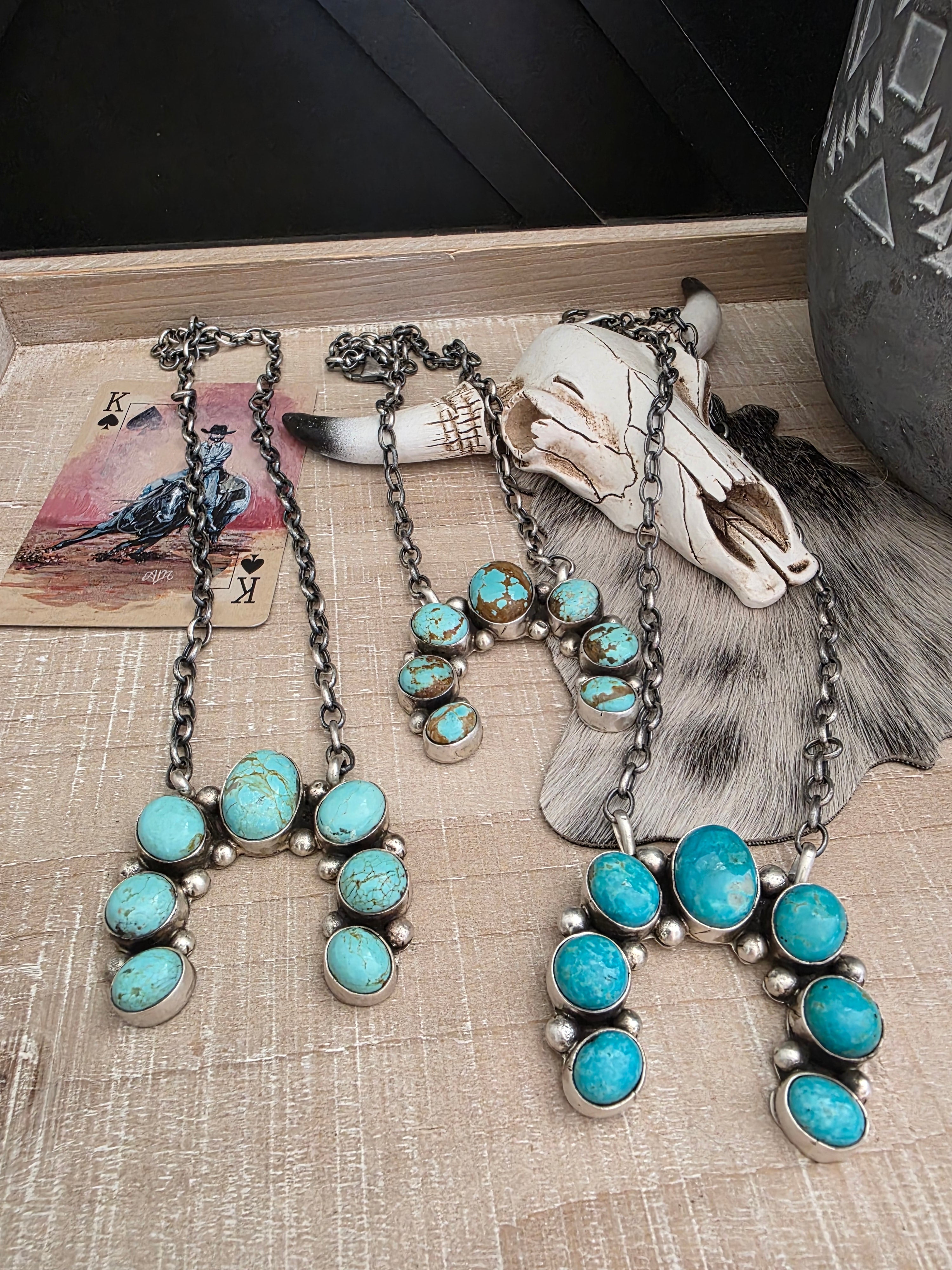 AUGUSTINE LARGO KINGMAN TURQUOISE NAJA NECKLACE